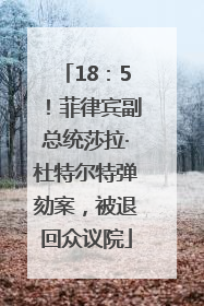 18：5！菲律宾副总统莎拉·杜特尔特弹劾案，被退回众议院