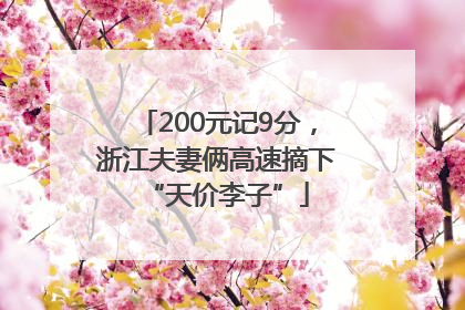 200元记9分，浙江夫妻俩高速摘下“天价李子”