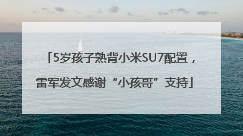 5岁孩子熟背小米SU7配置，雷军发文感谢“小孩哥”支持