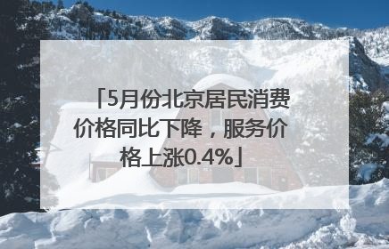 5月份北京居民消费价格同比下降，服务价格上涨0.4%