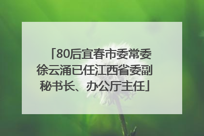 80后宜春市委常委徐云涌已任江西省委副秘书长、办公厅主任