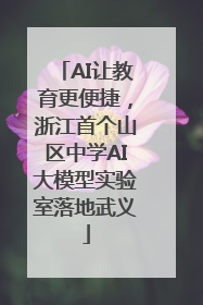 AI让教育更便捷，浙江首个山区中学AI大模型实验室落地武义