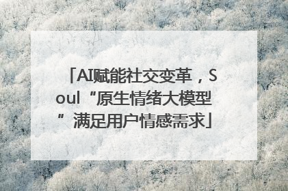 AI赋能社交变革，Soul“原生情绪大模型”满足用户情感需求